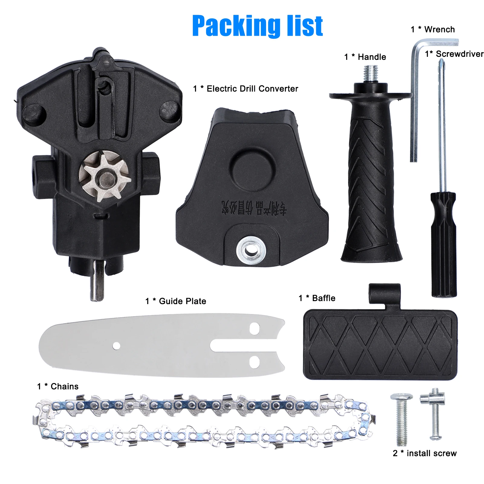 Конвертер для цепной пилы для электрического сверла 4/6 дюймов, набор для портативного использования при работе с деревом и обрезке.