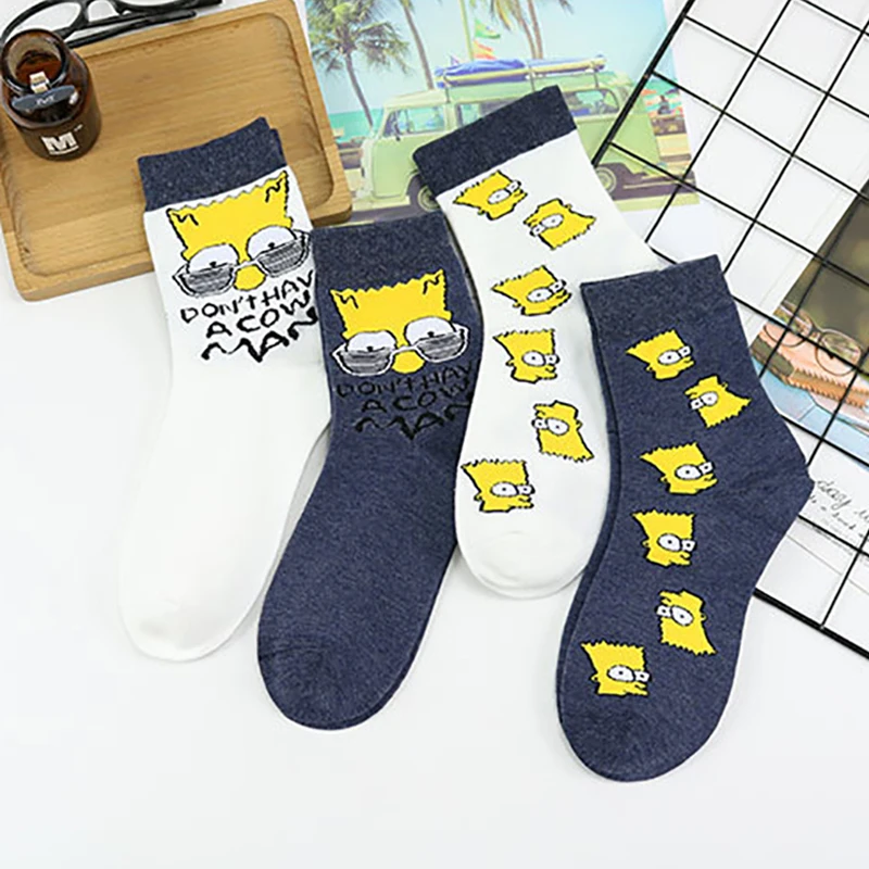 

2022 New Socks Women Funny Cartoon Middle Tube Socks Cotton Comfortable Sports Men Socks Fashion Design Versatile Female Socks