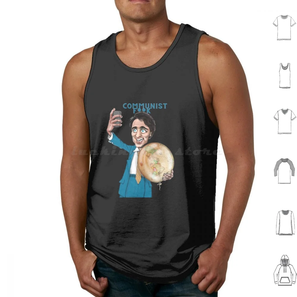 

Justin Trudeau , Communist Tank Tops Vest Sleeveless Trudeau Selfie Trudeau Trudeau Meme Trudeau Clown Trudeau Peoplekind Anti
