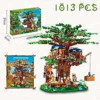 street view series set four seasons tree house building blocks model bricks toys miniature version of moc 21318 for kids gifts