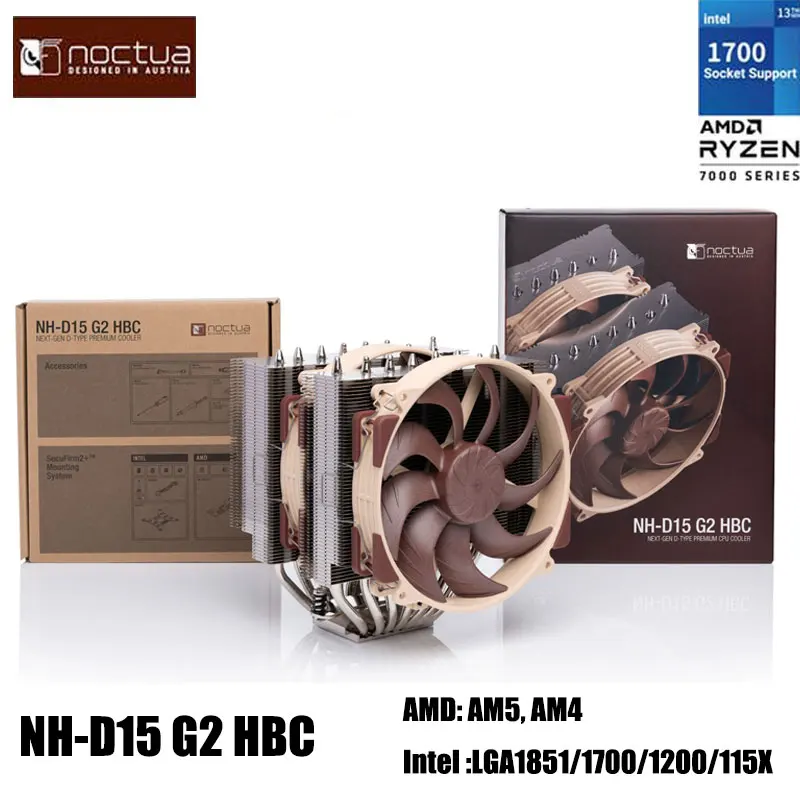 Фото Компьютерный радиатор Noctua NH-D15 G2 8, с 2 отвертками NF-A14x25r G2 PWM/NM-SD1 и набором асимметричных охлаждающих плавников NT-H2 №1