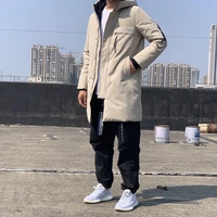 Winter Duck Down Coat Long Jacket Padding Parkas for Men Outer Clothing Thick Warm Hooded Ivory Off-white 2Xl 3Xl XXXL