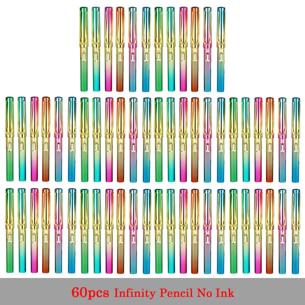 

60Pcs Infinite Pencil Aesthetic Stationery Pens School Supplies Free Shipping Drawing Test Art HB 0.5mm Eternal Pencil