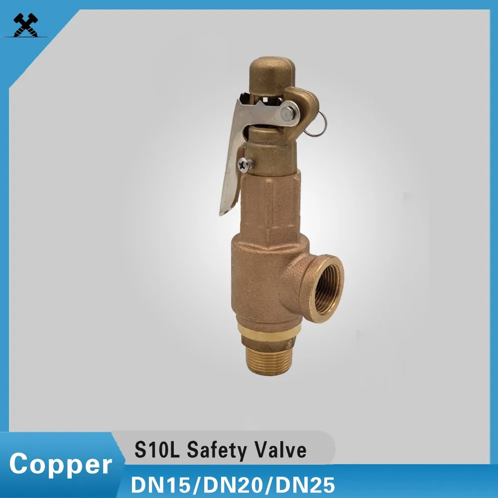

S10L Copper Safety Valve 1/2" 3/4" 1" Brass Pressure Relief Valve S10 5bar/8bar/10bar For Screw Air Compressor DN15/DN20/DN25