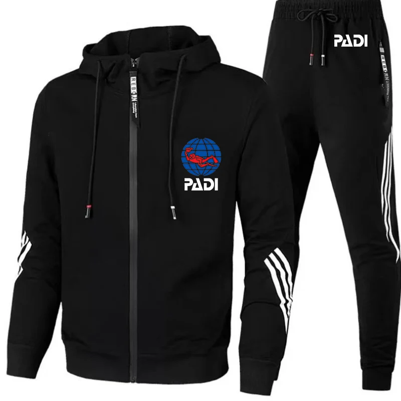

2022 Scuba Driver Padi Printing New Men's Autumn Winter Sets Zipper Hoodie+pants Two Pieces Casual Tracksuit Sportswear Suit