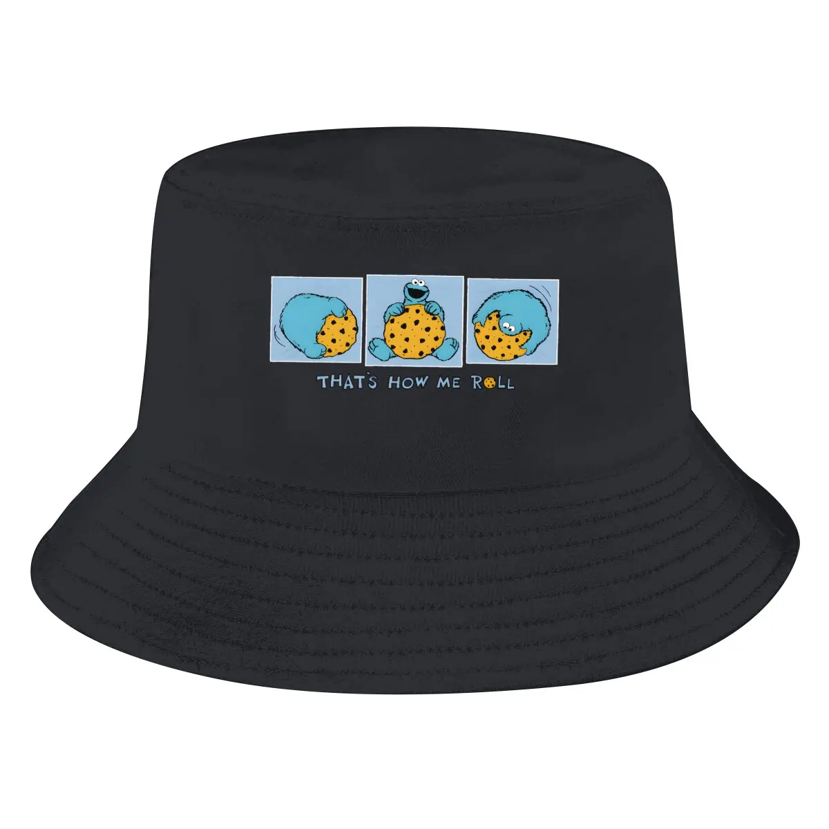 

Sesame Street Bucket Hat Cookie Monster Roll Men's Women's Fisherman Cap Hip Hop Beach Sun Fishing Hats
