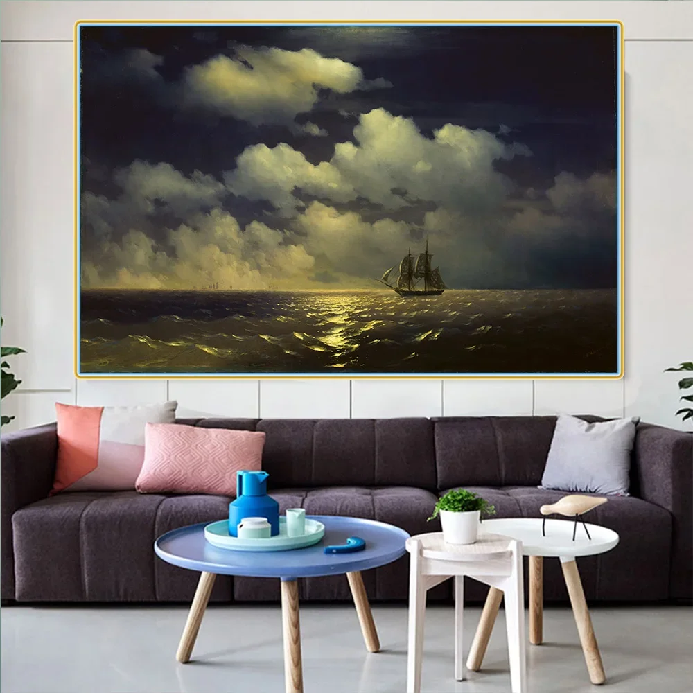Цитон Холст Картина маслом Иван Айвазовский 《 Бриг Меркурий - Легендарные