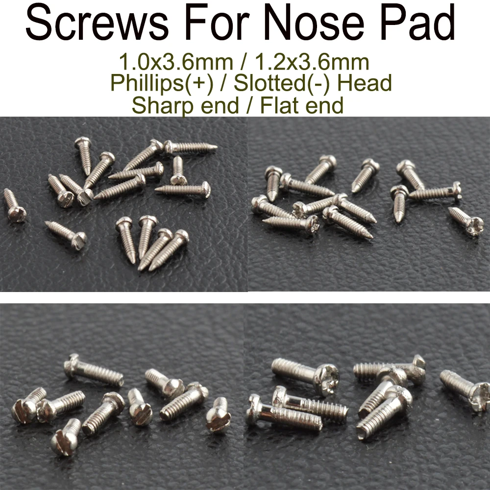 10000pcs Eyeglasses 1.0 1.2 Philips Slotted screw cross-head screw for glasses nose pad screw