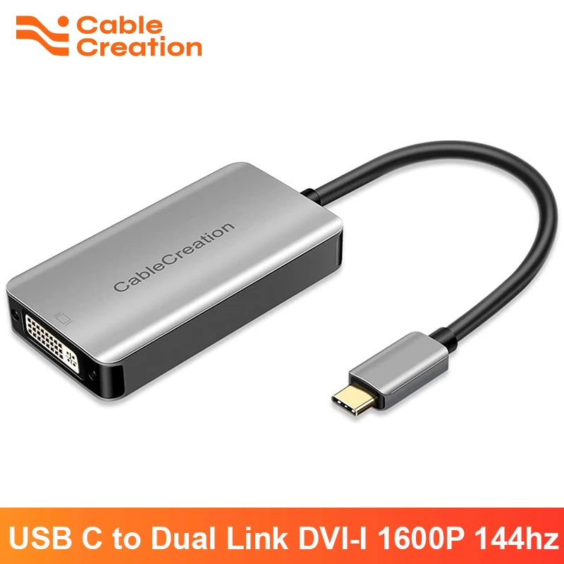 cablecreation usb type c to dual link dvi adapter display port cable dvi i 1600p for macbook samsung galaxy s8 huawei mate 10 free global shipping