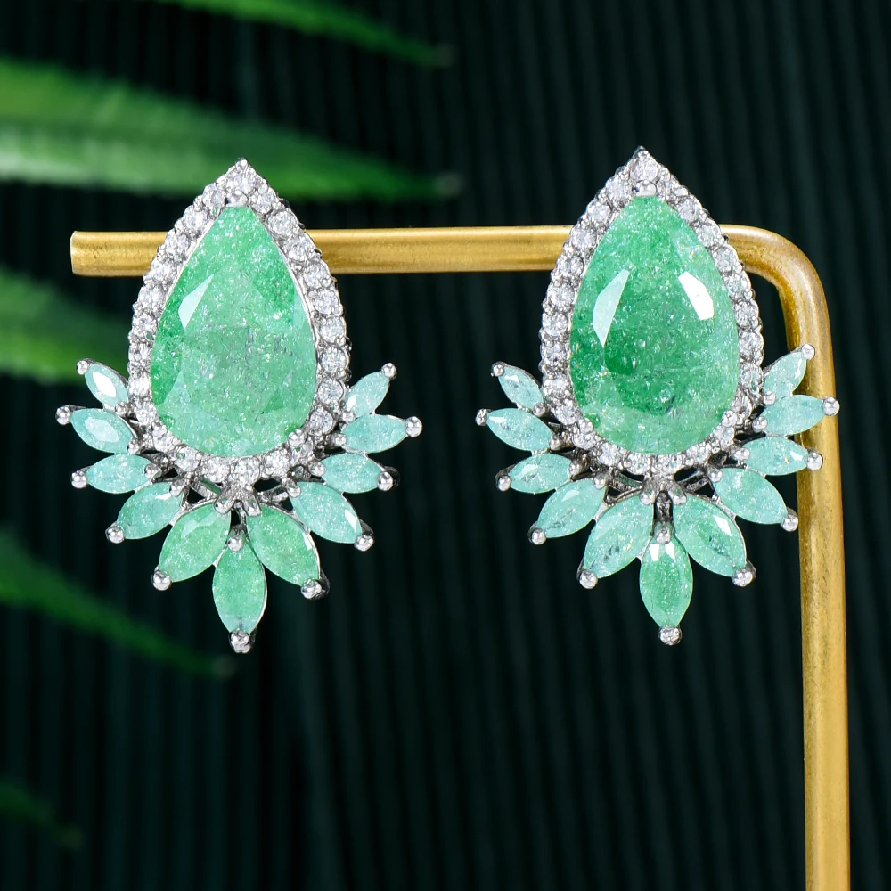 

Siscathy Vintage Luxury Cubic Zircon Waterdrop Pendant Earrings For Women Fashion Trend Crystal Indian Earring Jewelry 2022
