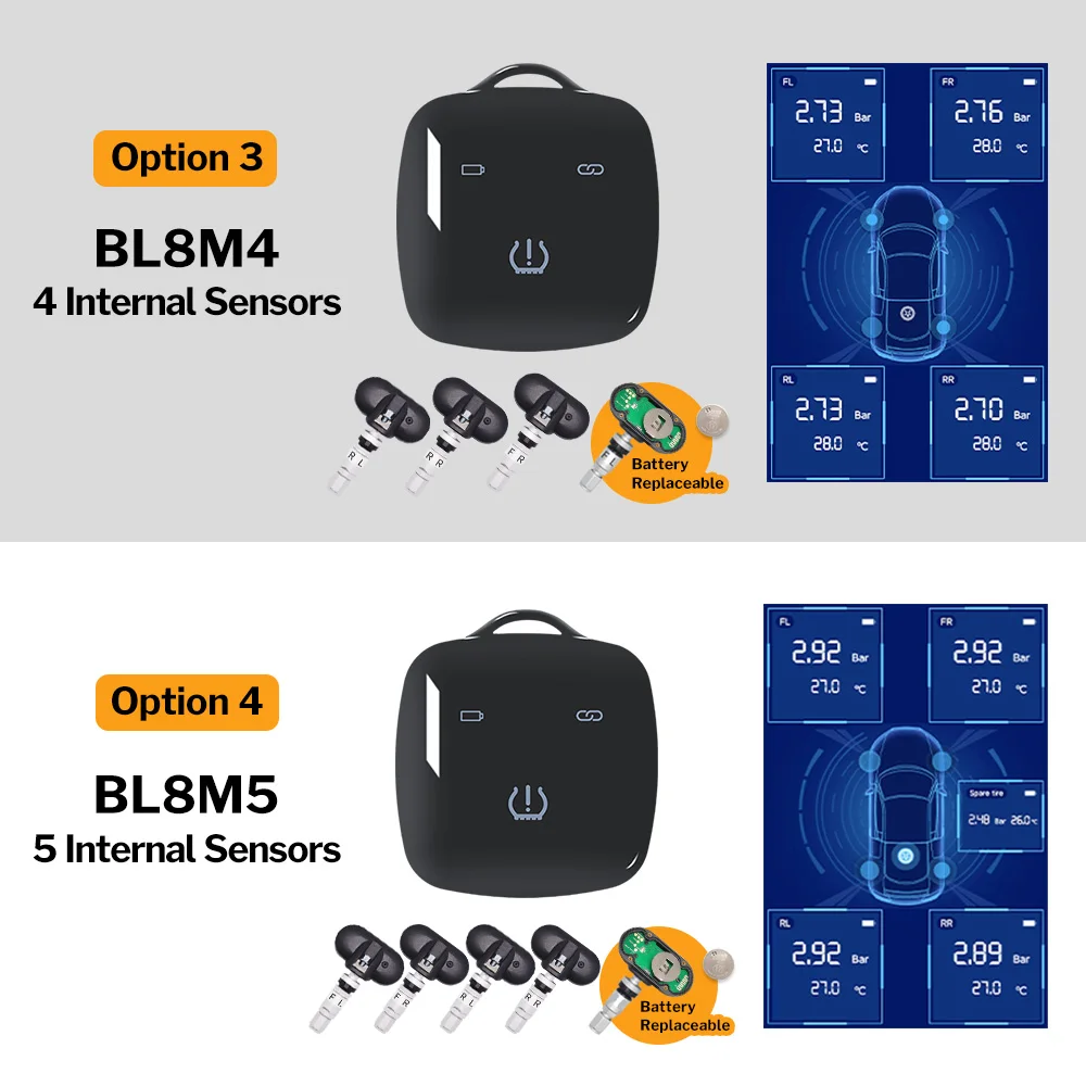 

Deelife Car TPMS Android iOS Система контроля давления в шинах Внутренний внешний датчик запасной шины BLE TMPS