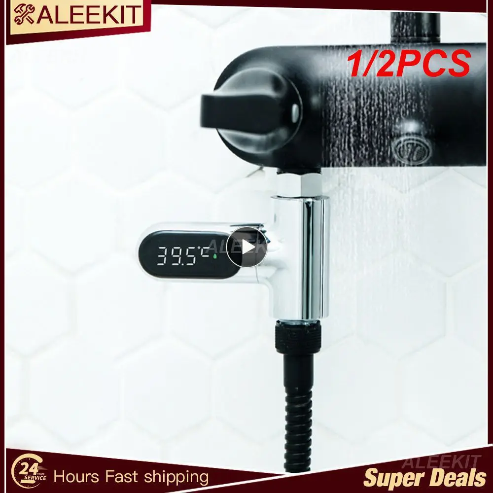 

1/2PCS Display Water Shower Thermometer Self-Generating Electricity Water Temperature Monitor Energy Smart Meter thermometer