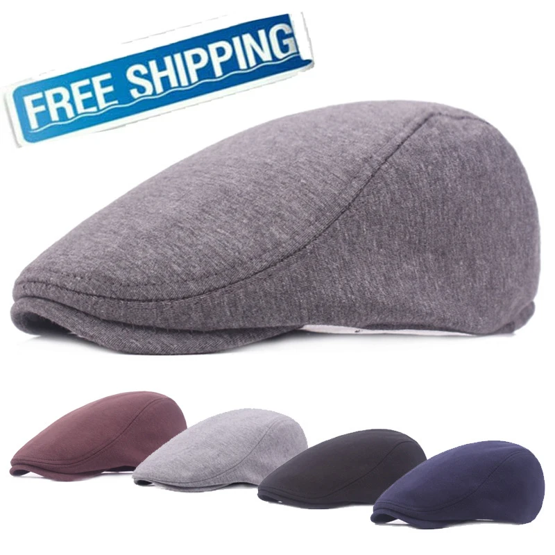 

Мужской однотонный берет из 2022 хлопка, Повседневная Шапка-бини в стиле ретро