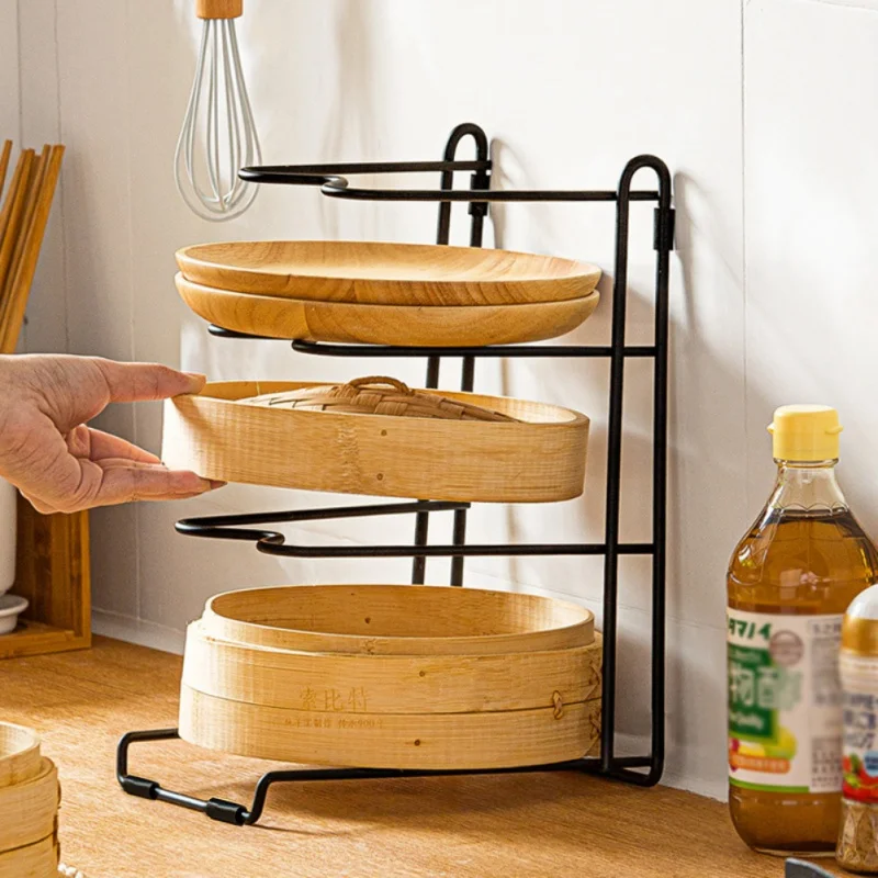 

Кухонный Органайзер стойка для хранения крышек кастрюль полка столешница без отверстий Скоба для ложек подставки полки для Дома кухни аксе...