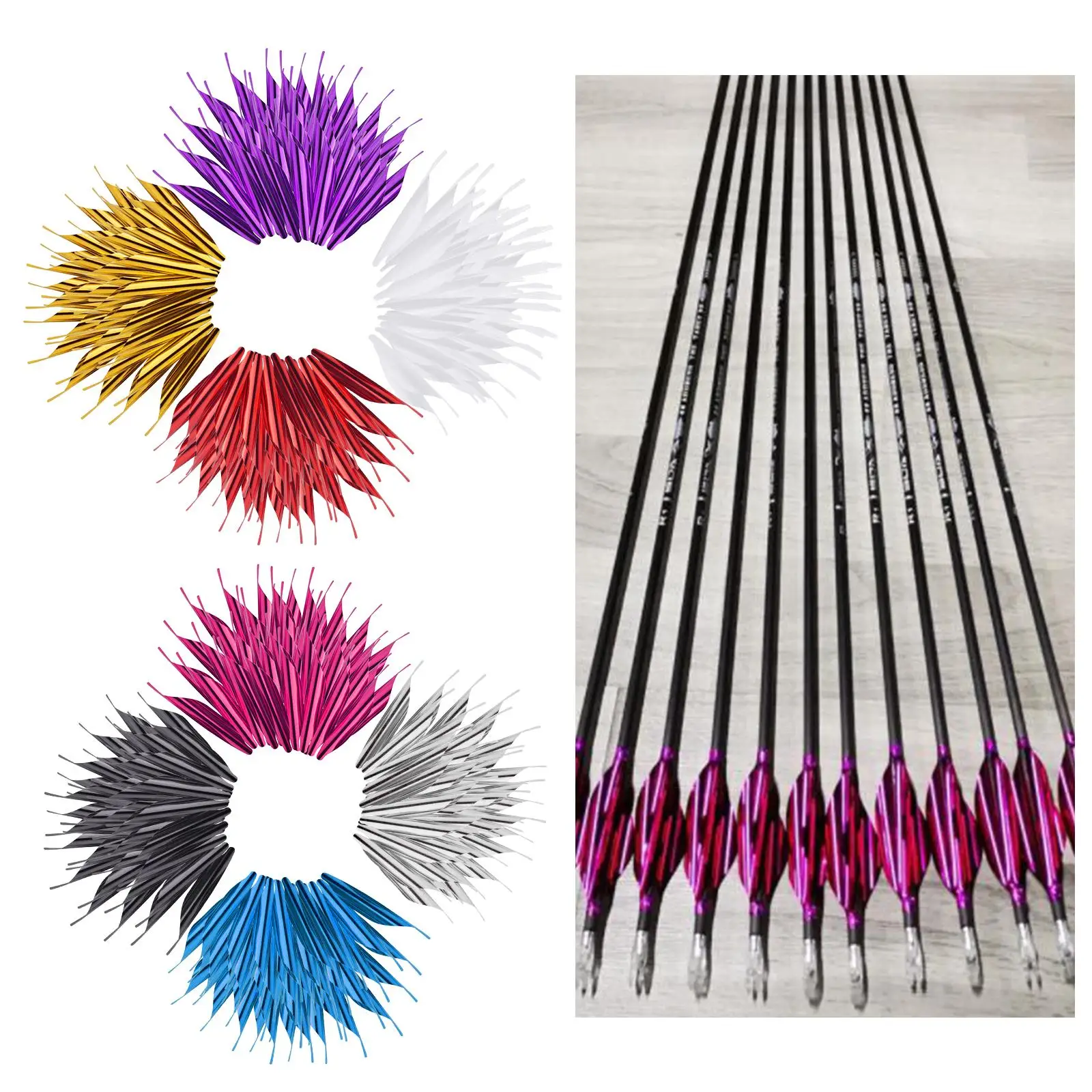 

50 шт./.8 дюймов комбинированный лук Fletch прочный Fletcher DIY концевые плавники Fletches Vane Feather концы