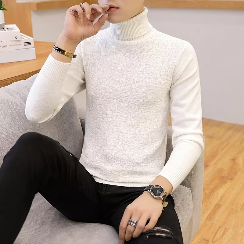 Sweaters Casual Daily White Gray Black Wine Red Mens Turtleneck Body Type High Collar Sleeve Long Sleeve Winter Sweater Men