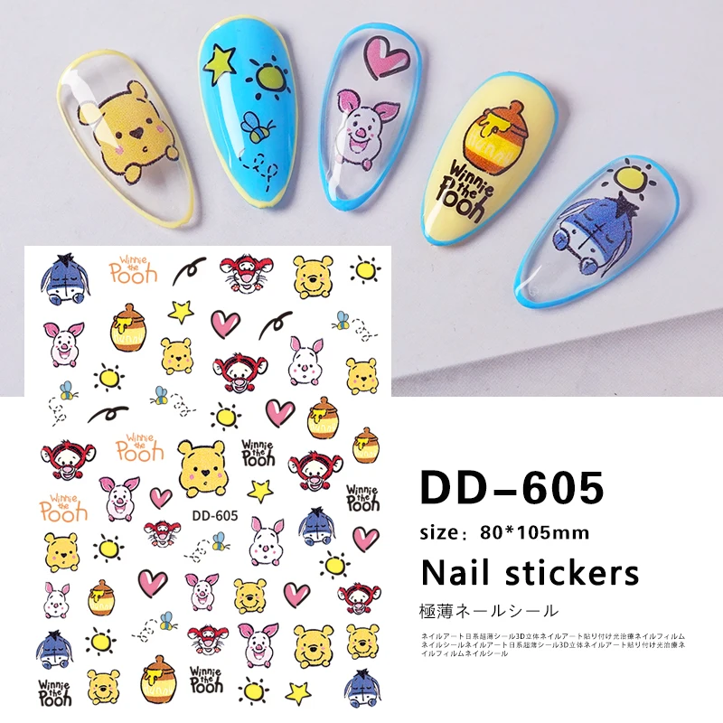 10 упаковок Дисней декоративные наклейки для ногтей стежка Даффи Медведь слайдер