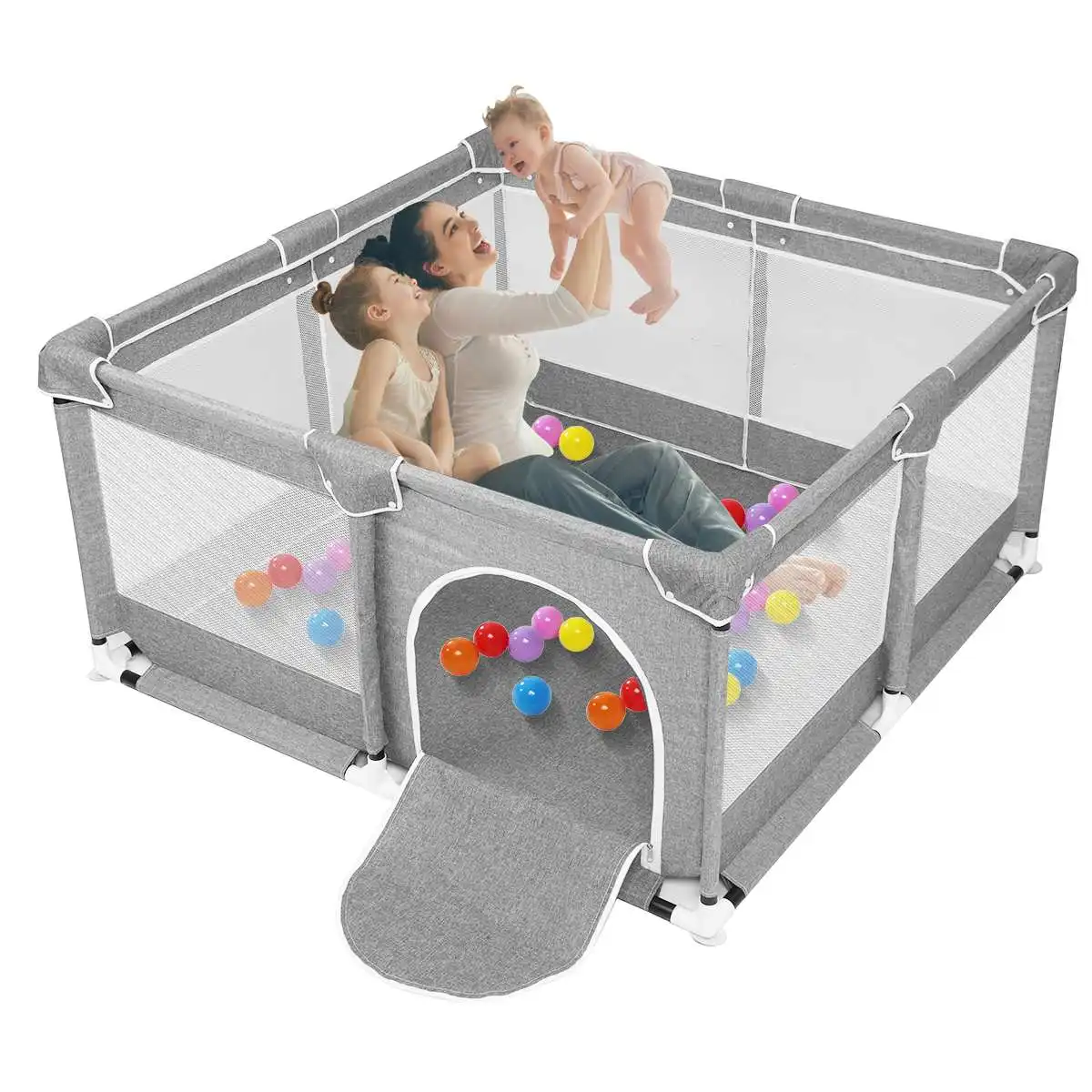 Baby Playpen Playinghouse Large Playpen Children Toddler Kids Indoor Outdoor Play Pen Ball Pool Basket Baby Set US STOCK