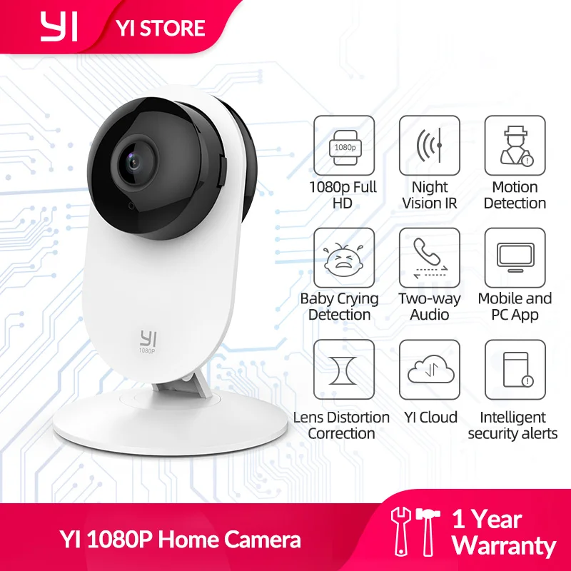 YI 1080p Home Camera Baby Crying Detection Cutting-edge Design Night Vision WIFI Wireless IP Security Surveillance System Global