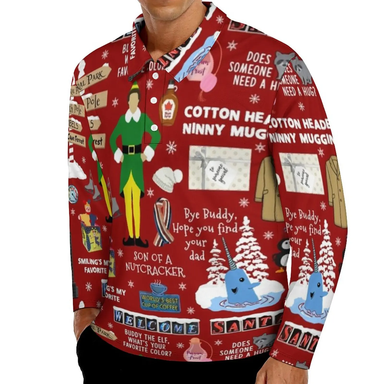 

Футболка-поло мужская с длинным рукавом, принтом и графическим принтом