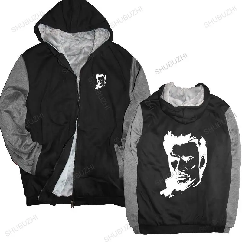 

new arrived men hoodies winter Wholesale Johnny Hallyday Gang Ce Que Je Sais brand hoodie warm jacket