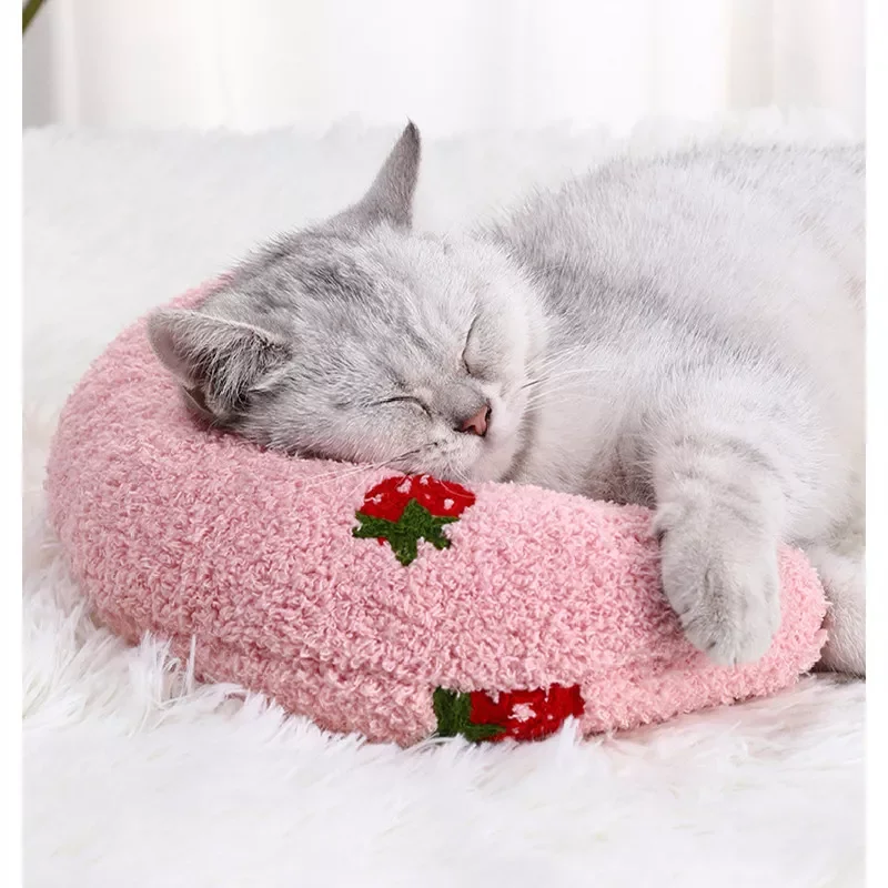 

2023NEW Trendy Personalized Cat Dog Sleeping Pet Special Fashion U-Shaped Pillow Neck Protector Deep Sleep Kitten Headrest Almoh