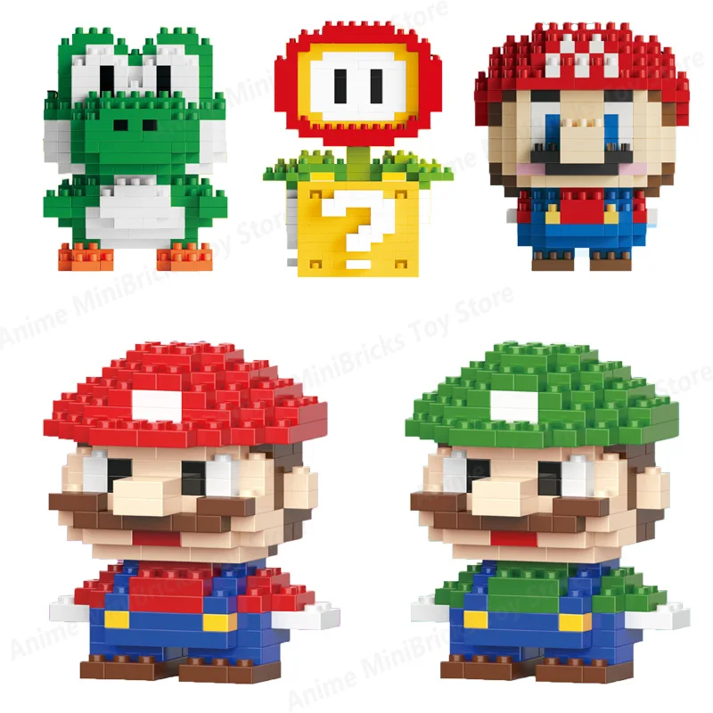 Super Mario Bros. Игрушка для строительства блокстад Йоши Луиджи боусер аниме Детский