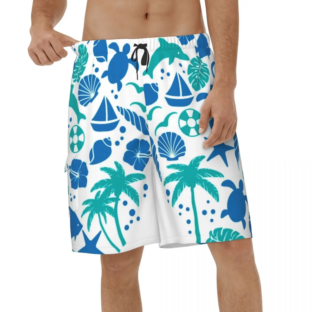 

Summer Ocean Life Starfish Men 3D Printed Beach Shorts Sports Swimwear Streetwear Surf Short Pants Male Quick Dry Short Pants