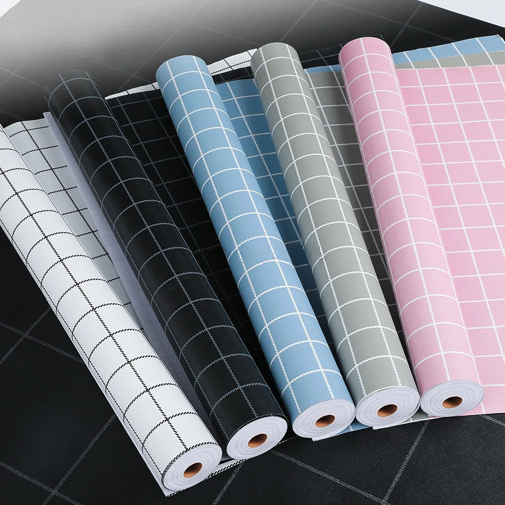 Самоклеящиеся обои в скандинавском стиле ПВХ водонепроницаемые клетку для