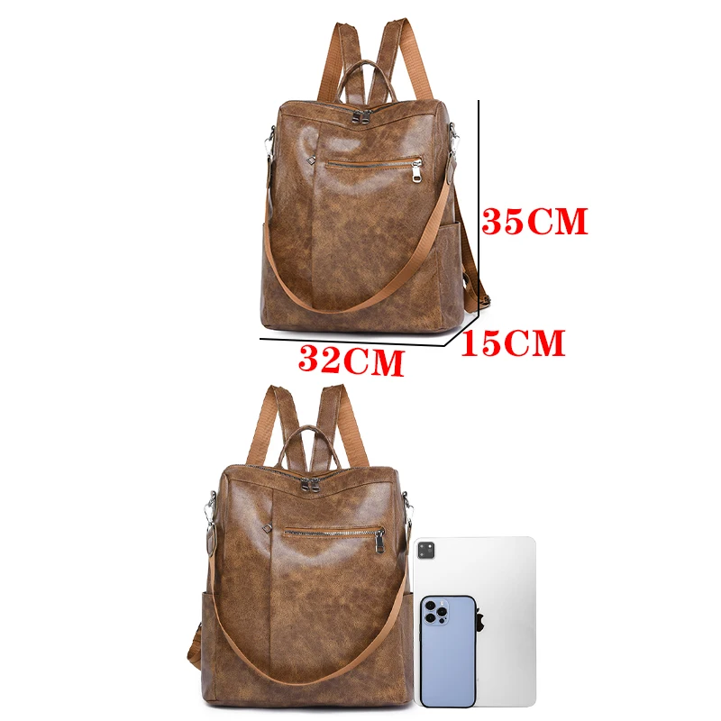 Винтажные женские дорожные ранцы из искусственной кожи вместительные школьные