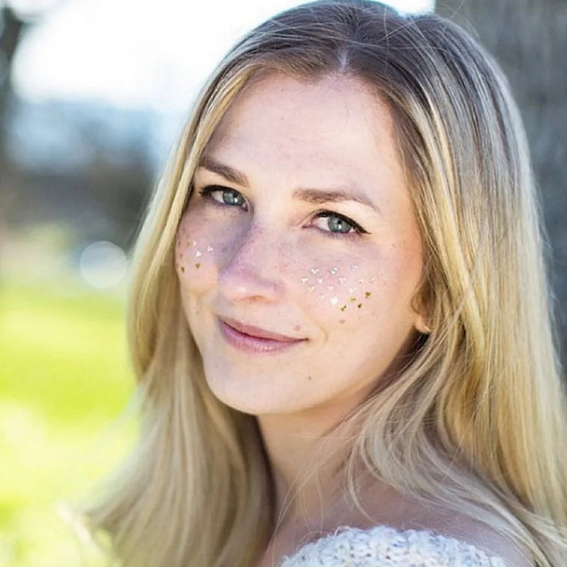 1pc New Gold Face Temporary Tattoo Waterproof Blocked Freckles Makeup Stickers Eye Decal Bride Tribe Girl Party Wholesale - купить по