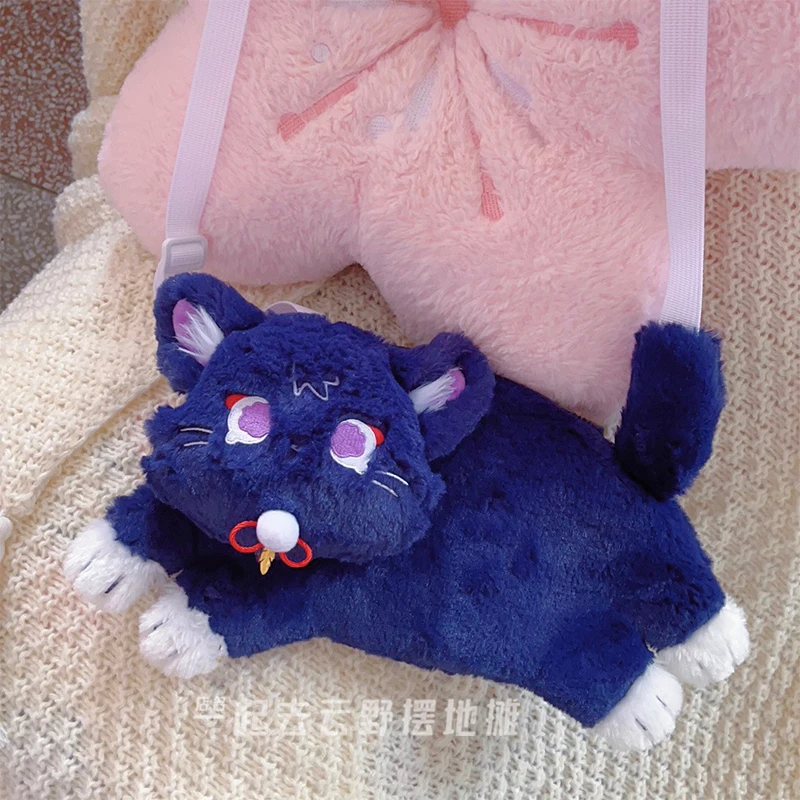 

Аниме Genshin Impact Balladeer Wanderer милый кот мягкая сумка через плечо игрушки плюшевая кукла подушка мессенджер сумки косплей милый Аниме подарок