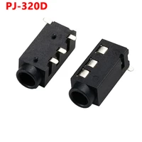 free shipping 3 5mm audio jack connector through holes pcb horizontal 4contact 4conductor right angle no internal switch 4 pole