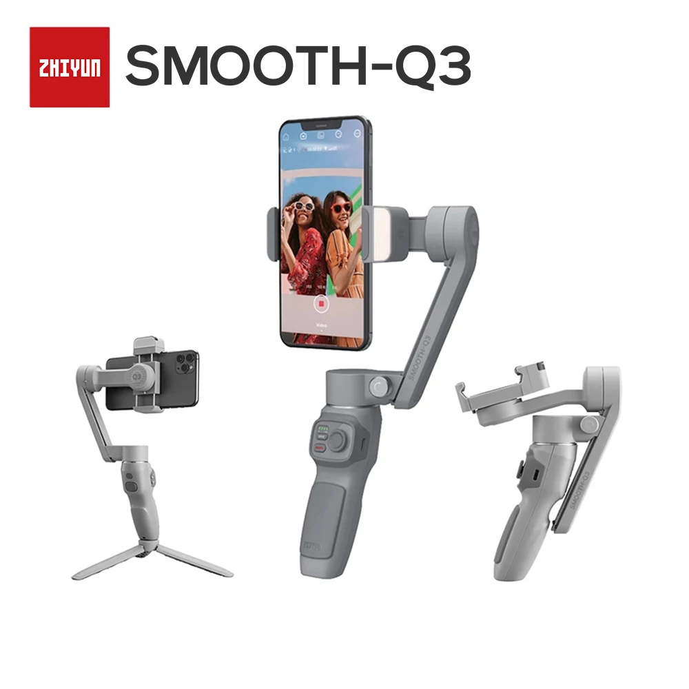

ZHIYUN Smooth Q3 Phone Gimbal 3-Axis Smartphone Handheld Stabilizer with Fill Light for iPhone/HUAWEI/Samsung/Xiaomi
