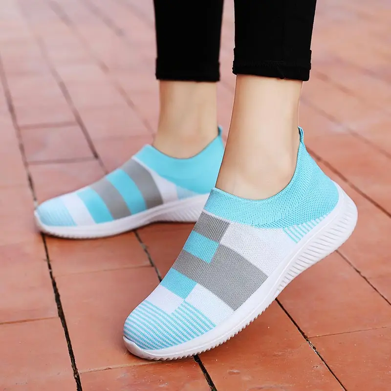 

Big Size Summer Lightweight Sock Shoes Women Sneakers Women's Running Shoes Woman Sport Shoes Woman Sports Blue Moon Knit E-629