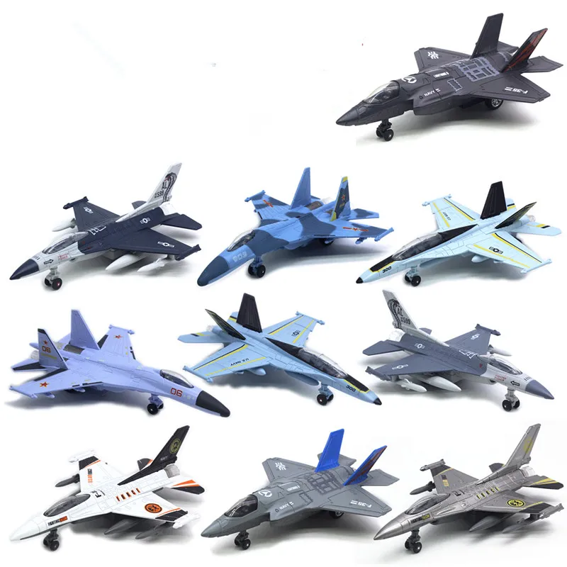 1:100 Alloy Pull Back F-16 F-35 Large Fighter Model,B-2A SR-71 Military Model Ornament,Exquisite Aircraft Gift Toys,hot sale