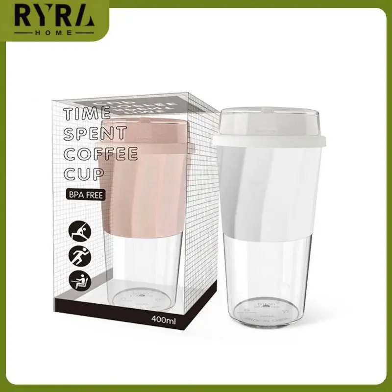 

Plastics Mug Heat Insulation Sealing Up Water Cup Multifunctional Antiskid Bar Supplies Coffee Cup Flat Bottomed Cup Kitchenware