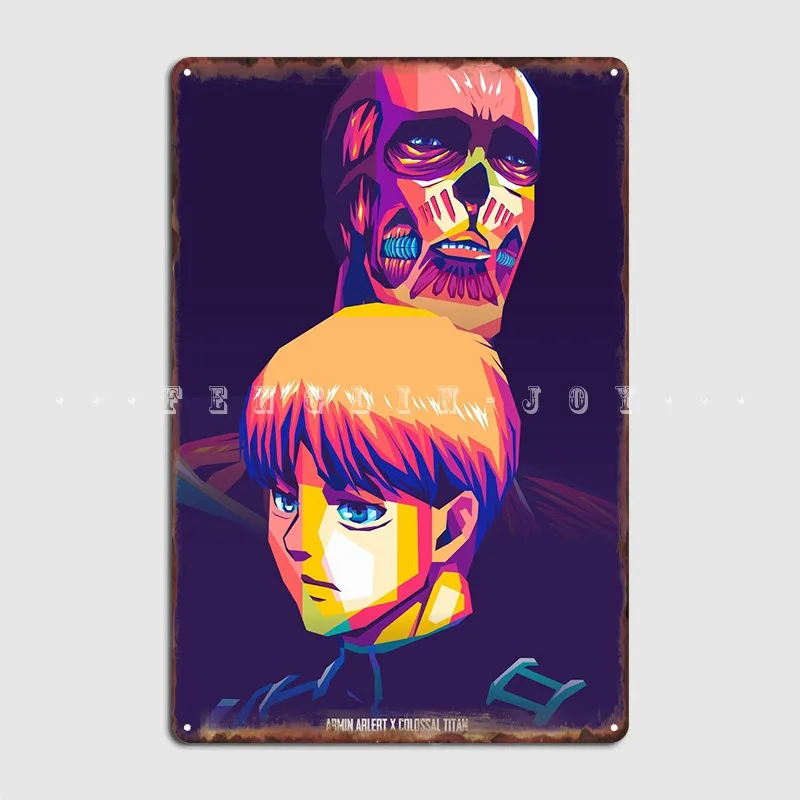 

Armin And колосальный Титан Плакат Металлический плакат клубный бар Плакаты Стена паб дизайнерский жестяной плакат