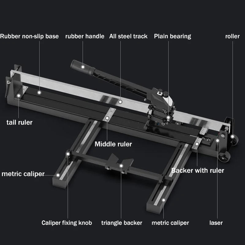 80CM Manual Ceramic Tile Cutter Infrared Laser Aiming Positioning Push Knife Folded Hand Floor Tile Cutting Machine images - 6