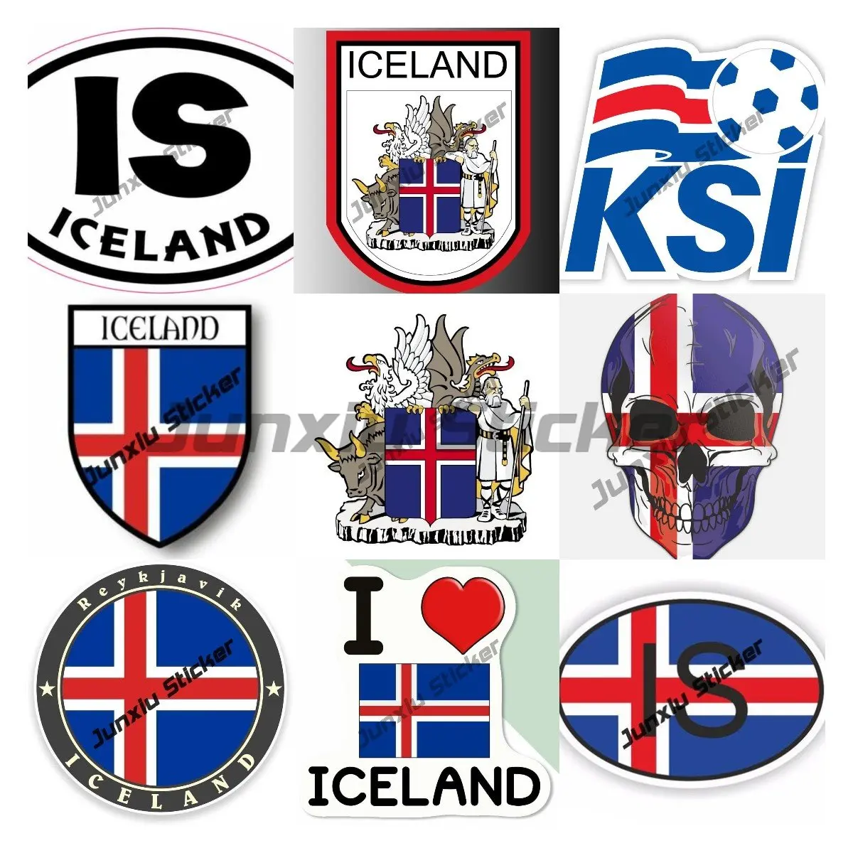 Наклейки с исландскими мотивами, наклейки на острова, исландскую страну, код-это Герб Исландии, наклейки на капот, Наклейка На Автомобиль SUV