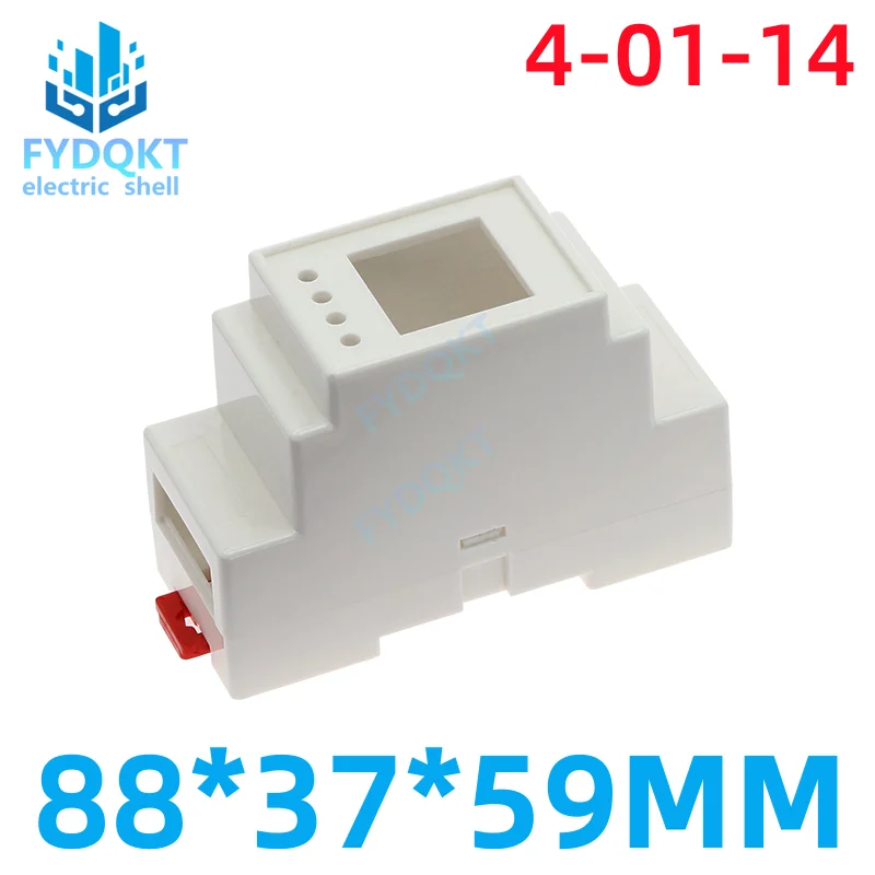 

1PC DIN Rail PLC Junction Box Plastic Electronics Shell Project Case 4-01-14 88x37x59mm 35-Rail Mounting Instrument Housing