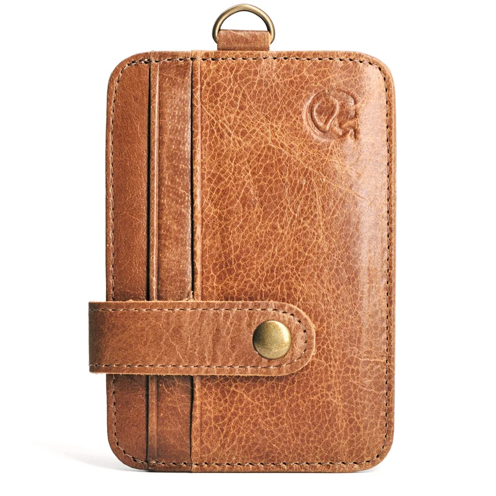 Ретро унисекс молодой Тонкий минималистичный кошелек из воловьей кожи VIP ID