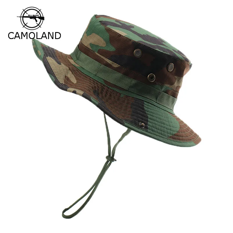 

Панама CAMOLAND Мужская камуфляжная, дышащая шляпа от солнца, для отдыха на открытом воздухе, скалолазания, рыбалки, походов, в джунглях
