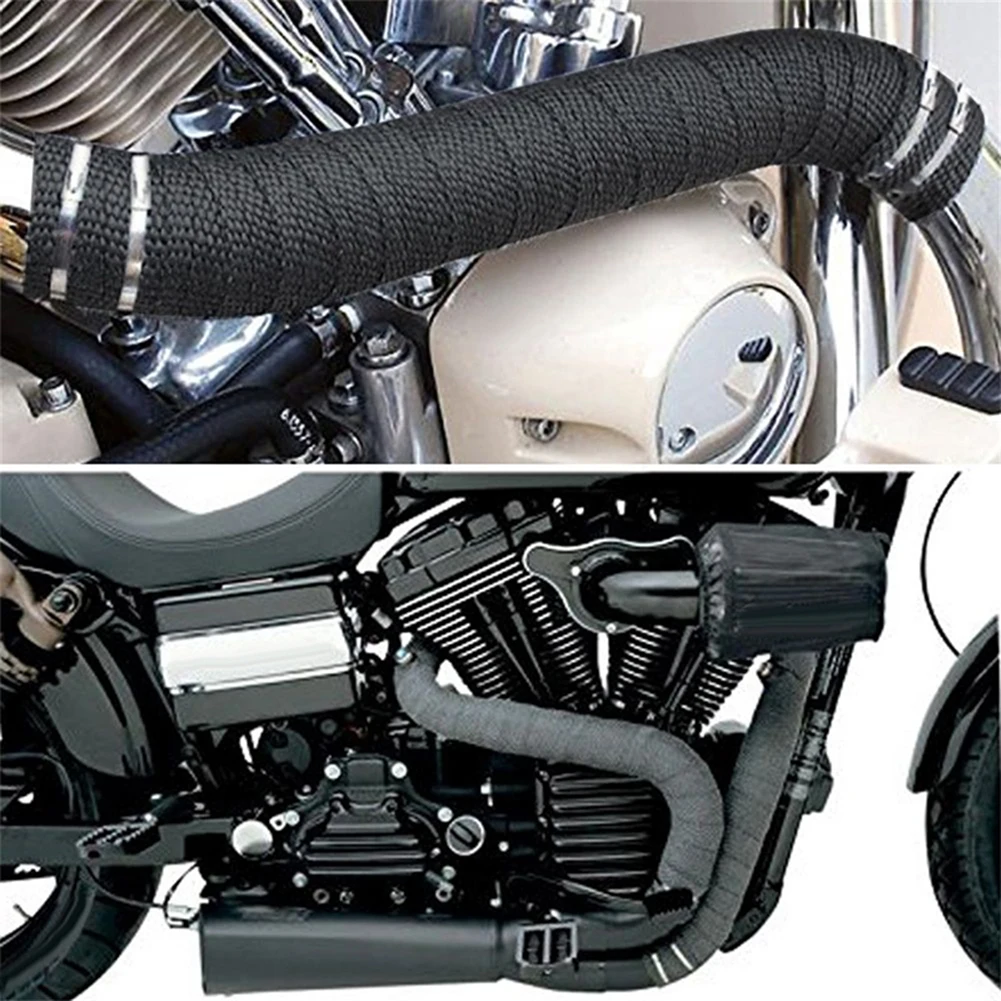 

5m Roll Exhaust Pipe Insulation Tape Car Motorcycle Exhaust Manifolds Glass Fiber Thermal Heat Wrap Insulation Tape