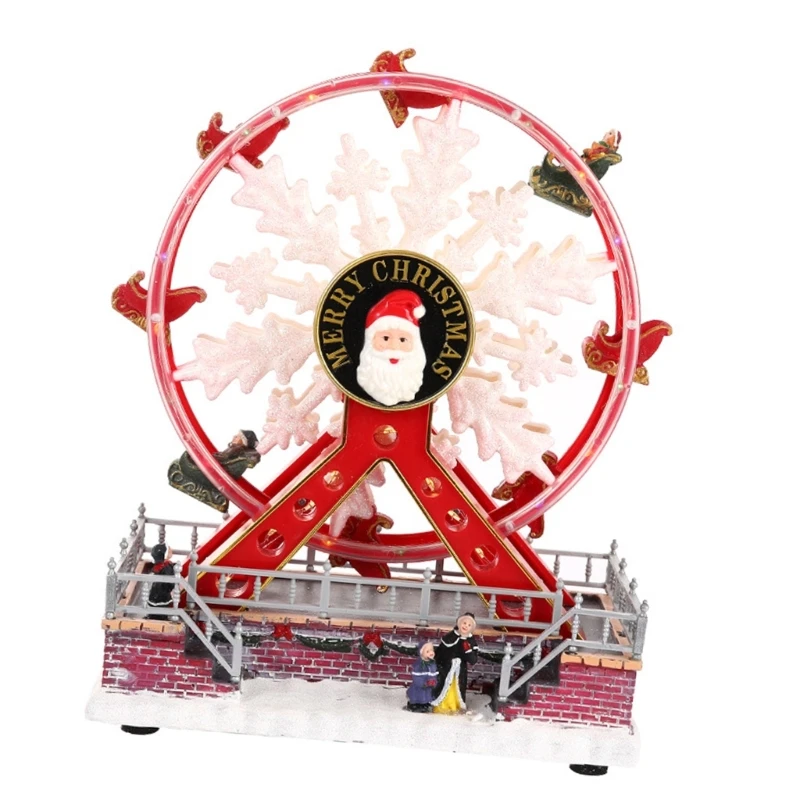 Большое музыкальное рождественское колесо обозрения со светодиодными лампами