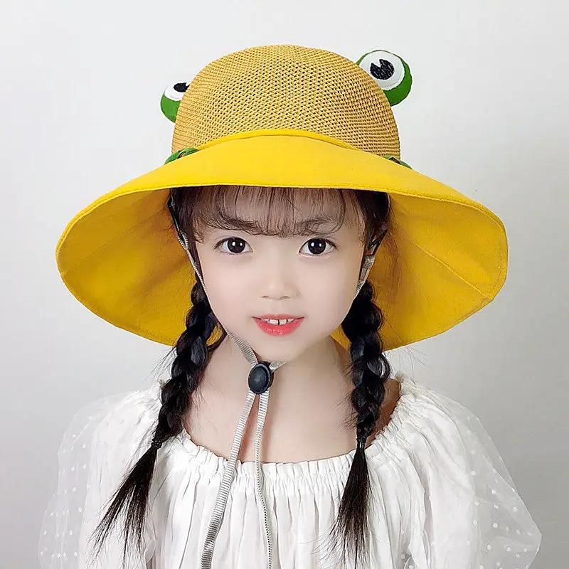 

Новинка 2022, стильная детская шляпа, летняя тонкая Рыбацкая шляпа с большими полями, шляпа от солнца в Корейском стиле для девочек