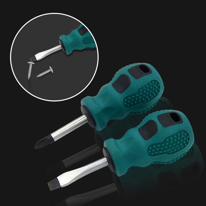 

2PCS Magnetic Screwdriver Rubber Handle 2 Shapes Phillips Slotted Screwdriver Head Magnetic Ring Screwdriver Set