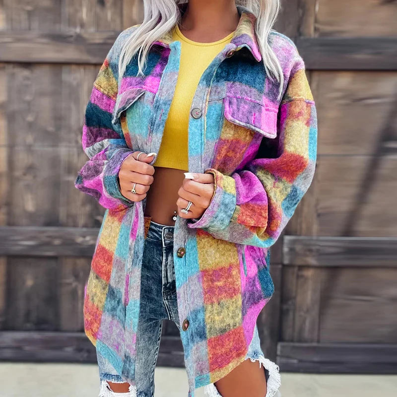 Куртка женская с отложным воротником и длинным рукавом Повседневная Уличная