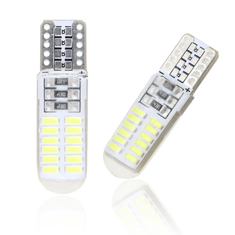 

10PCS Car Interior Bulb W5W T10 LED 3014 24SMD Canbus Error Free 12V 194 168 Map Dome Lights Parking Light Auto Signal Lamp