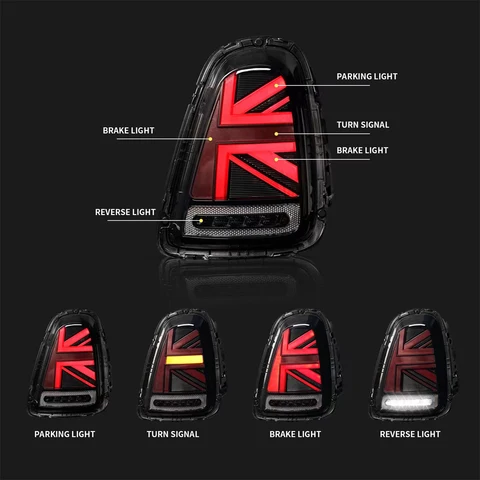 Светодиодные задние фонари Union Jack в сборе для BMW Mini Cooper R56 R57 R58 R59 2007-2013, задние фонари DRL, противотуманные задние фонари Plug and Play
